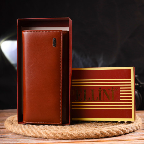 Женское портмоне с монетницей из натуральной кожи CANPELLINI 21532 Коричневое