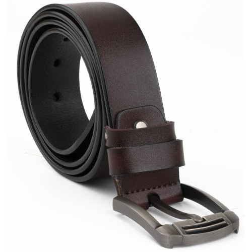  Ремень мужской с затемненной пряжкой механика Vintage 20313 Коричневый