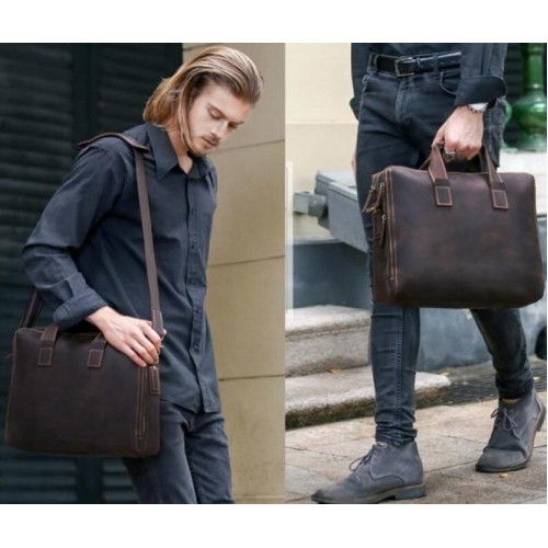 Сумка Vintage 14567 из винтажной кожи Коричневая