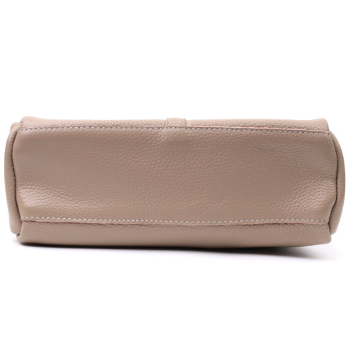 Кожаная женская сумка с металлическим украшением посередине Vintage 22609 Бежевая