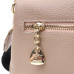 Кожаная женская сумка с металлическим украшением посередине Vintage 22609 Бежевая