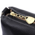 Жіноча сумка з металевою прикрасою по середині з натуральної шкіри Vintage 22607 Чорна
