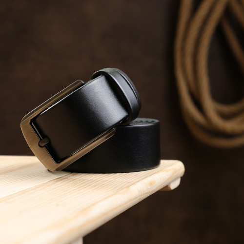 Классический кожаный ремень для мужчин Vintage 20706 Черный