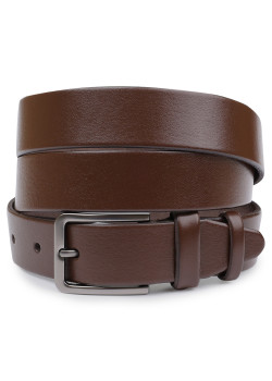 Стильный кожаный мужской ремень батал Vintage 20713 Коричневый