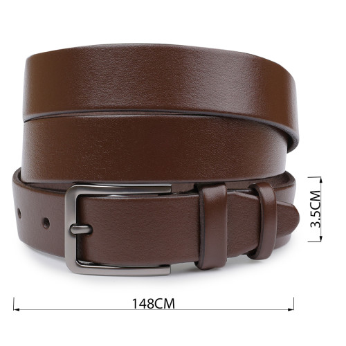 Стильный кожаный мужской ремень батал Vintage 20713 Коричневый