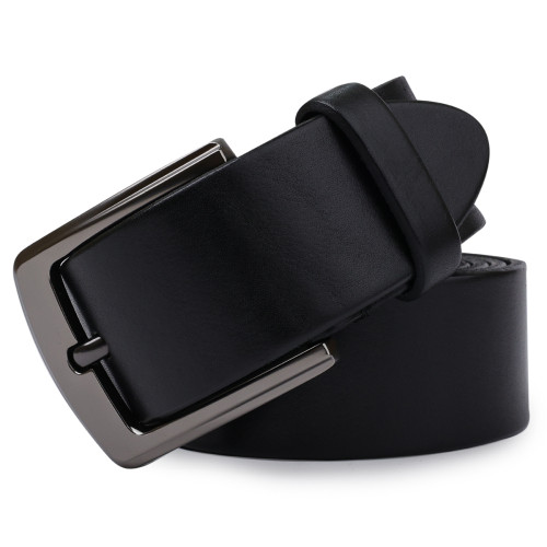 Стильный кожаный мужской ремень Vintage 20747 Черный