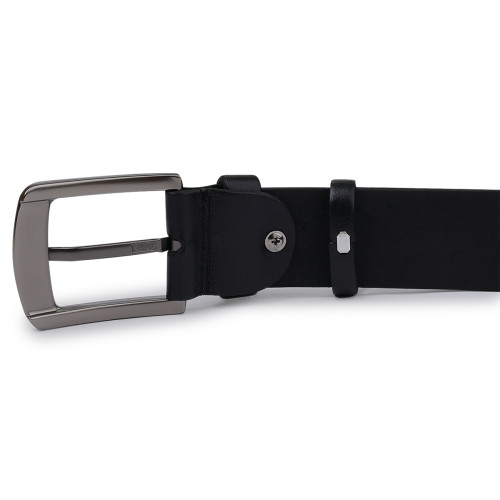 Стильный кожаный мужской ремень Vintage 20747 Черный