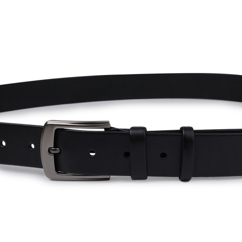 Стильный кожаный мужской ремень Vintage 20747 Черный