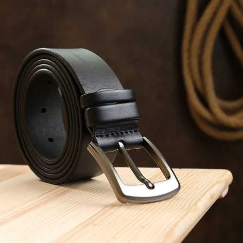 Стильный кожаный мужской ремень Vintage 20747 Черный