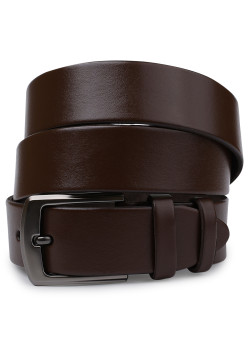 Гладкий мужской ремень Vintage 20748 Коричневый