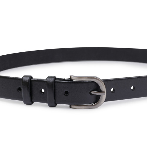 Ремень из натуральной кожи для женщин Vintage 20785 Черный