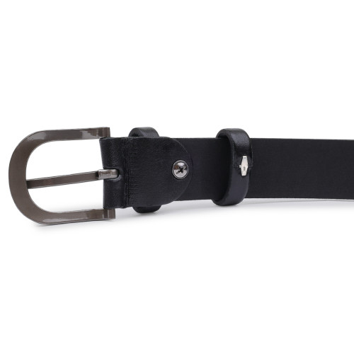 Ремень из натуральной кожи для женщин Vintage 20785 Черный