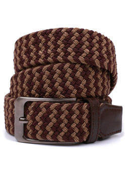 Красивый текстильный ремень Vintage 20813 Коричневый