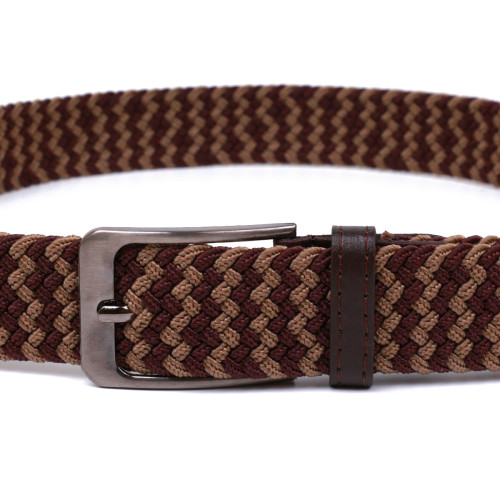 Красивый текстильный ремень Vintage 20813 Коричневый