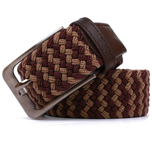 Красивый текстильный ремень Vintage 20813 Коричневый