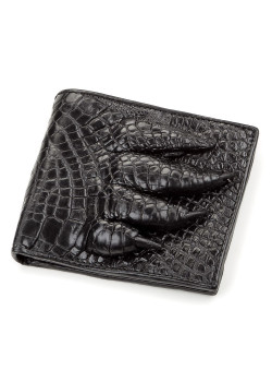 Кошелек мужской CROCODILE LEATHER 18200 из натуральной кожи крокодила Черный