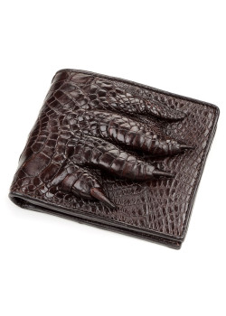 Портмоне CROCODILE LEATHER 18196 из натуральной кожи крокодила Коричневое