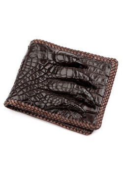 Портмоне CROCODILE LEATHER 18229 из натуральной кожи крокодила Коричневый