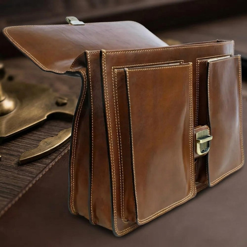 Мужской деловой портфель Tony Perotti Italico 8013/42 (90388) Коньячный