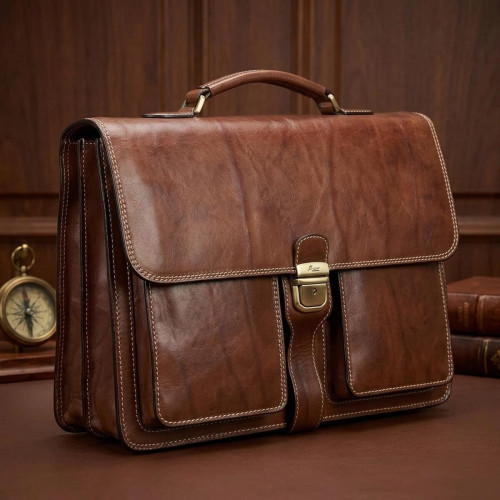 Мужской деловой портфель Tony Perotti Italico 8013/42 (90388) Коньячный
