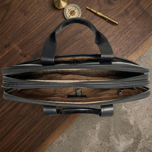Мужской портфель из натуральной кожи Tony Perotti Italico 7044-40 nero (90641) Черный