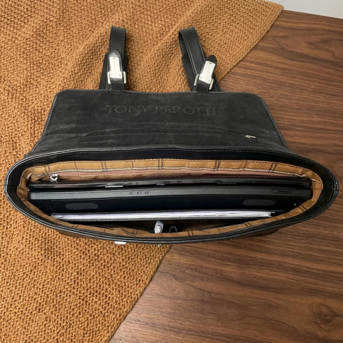 Мужской портфель из натуральной кожи Tony Perotti Italico 9225G-38 (90415) Черный