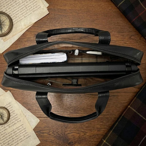 Мужской портфель из натуральной кожи Tony Perotti Italico 6031G-38 (90422) Черный