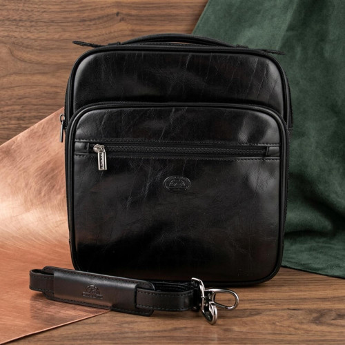 Чоловіча шкіряна сумка Tony Perotti Italico 7058 nero (90634) Чорна