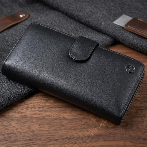Вертикальное портмоне Tony Perotti из натуральной кожи Cortina 5074 nero (90239) Черное
