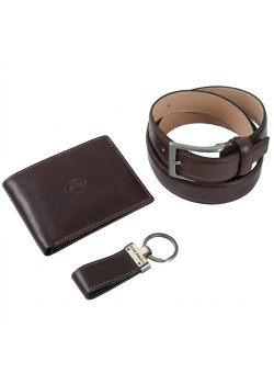 Подарочный набор Tony Perotti Italico Кошелек+Ремень+Брелок (534E-51+KR133+200/35) Коричневый